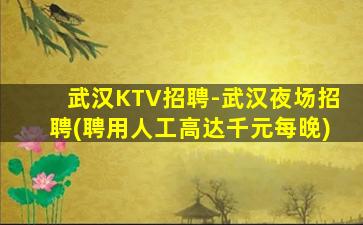 武汉KTV招聘-武汉夜场招聘(聘用人工高达千元每晚)